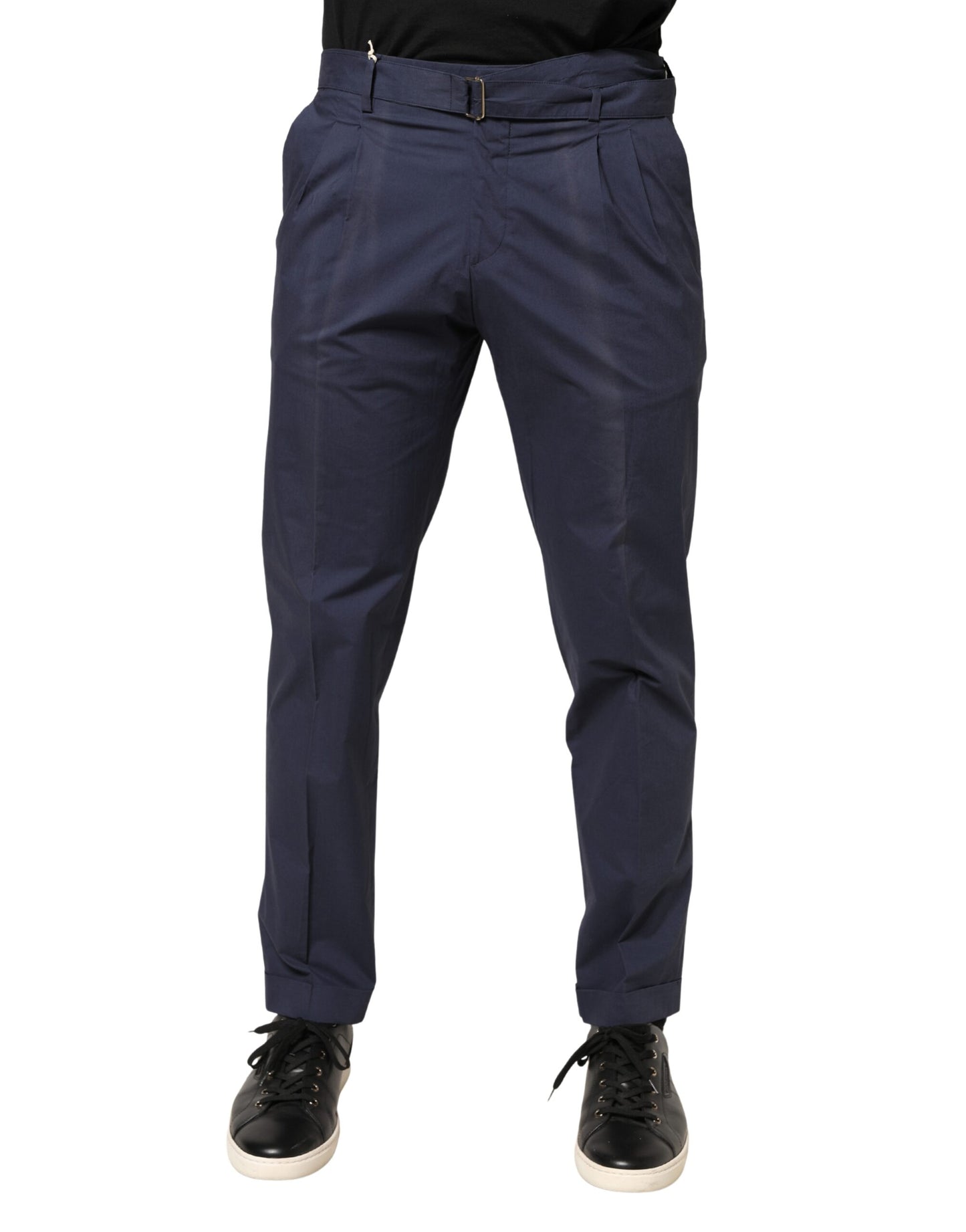 Pantalon de costume droit en laine bleu foncé Briglia 1949