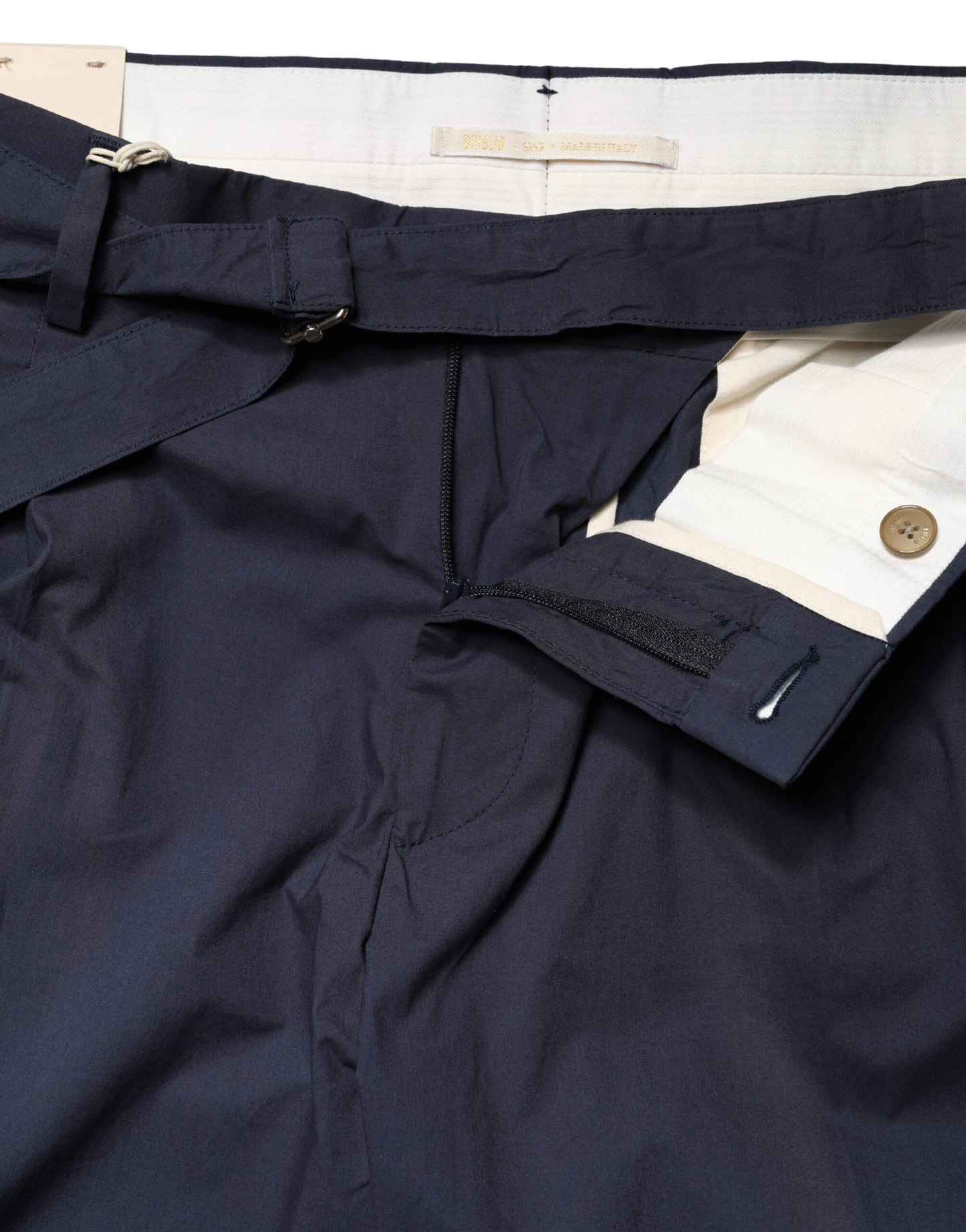 Pantalon de costume droit en laine bleu foncé Briglia 1949