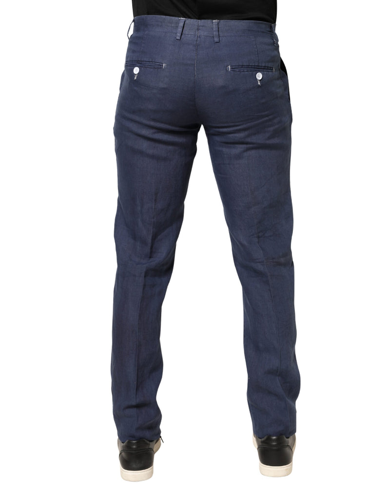 Domenico Tagliente marineblauwe skinny chino broek met middelhoge taille voor heren