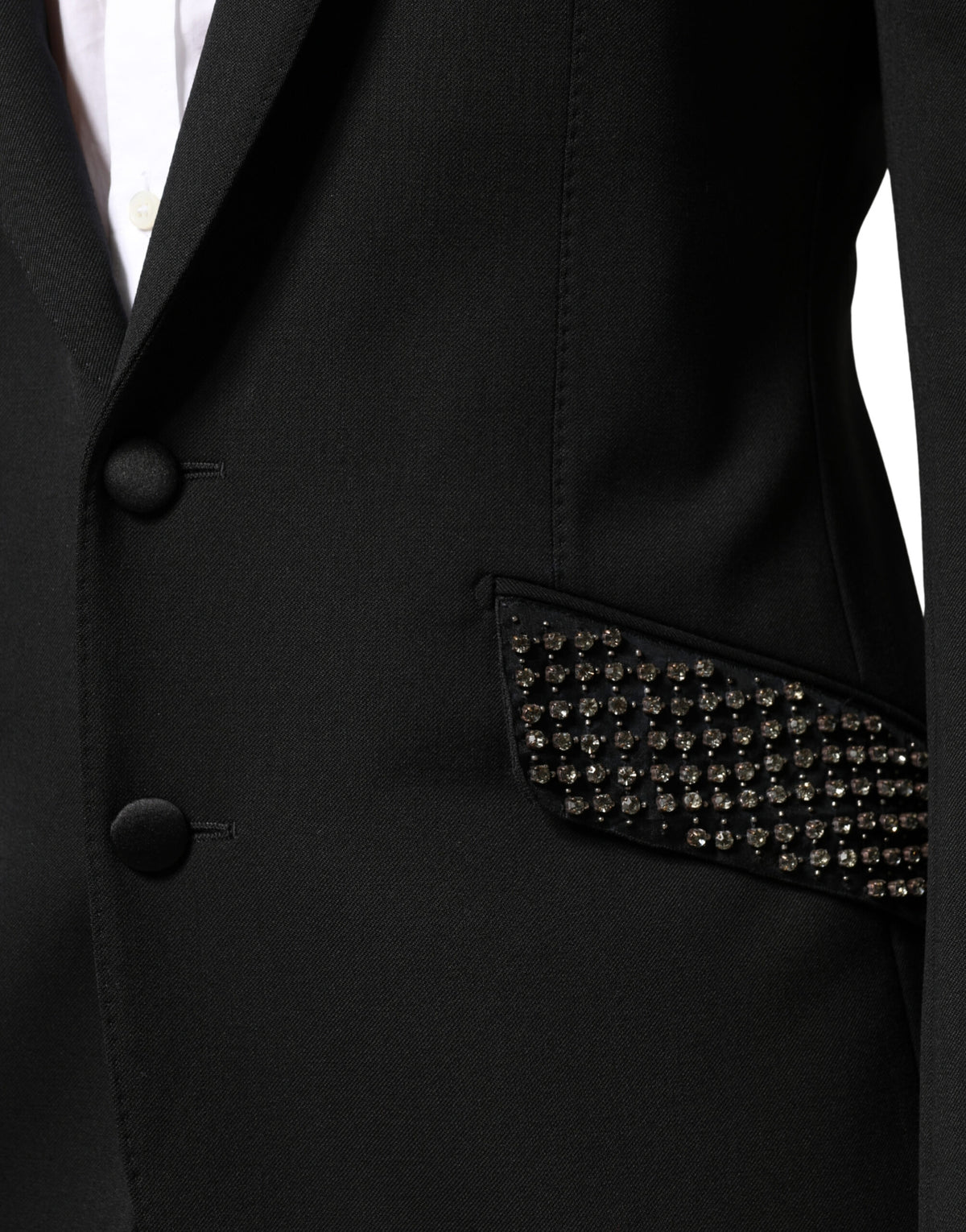 Blazer Dolce &amp; Gabbana noir orné, à simple boutonnage