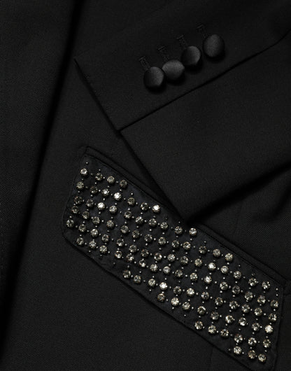 Blazer Dolce &amp; Gabbana noir orné, à simple boutonnage