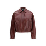 Versace Bordeaux Leather Jacket - Iconic Style and Elegance