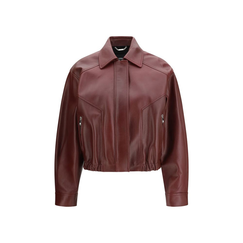 Versace Bordeaux Leather Jacket - Iconic Style and Elegance
