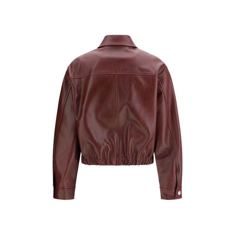 Versace Bordeaux Leather Jacket - Iconic Style and Elegance