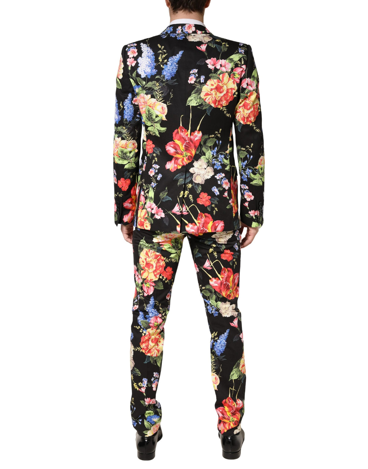 Dolce & Gabbana Black Floral Single Breasted MARTINI Suit