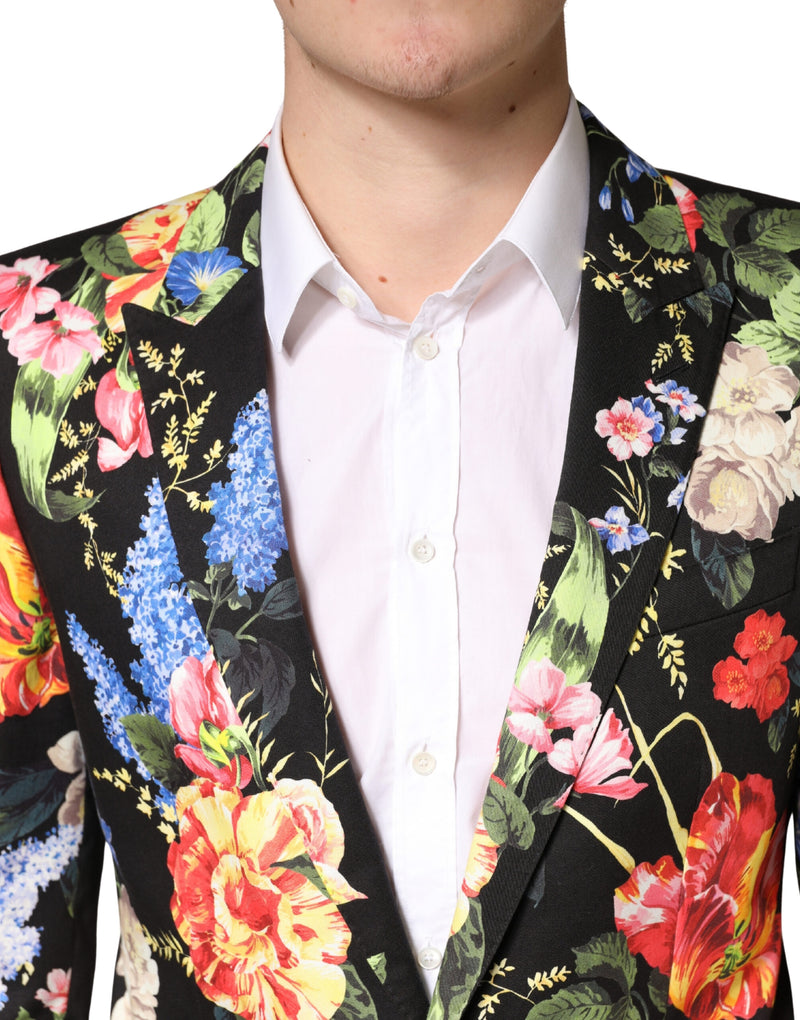 Dolce & Gabbana Black Floral Single Breasted MARTINI Suit