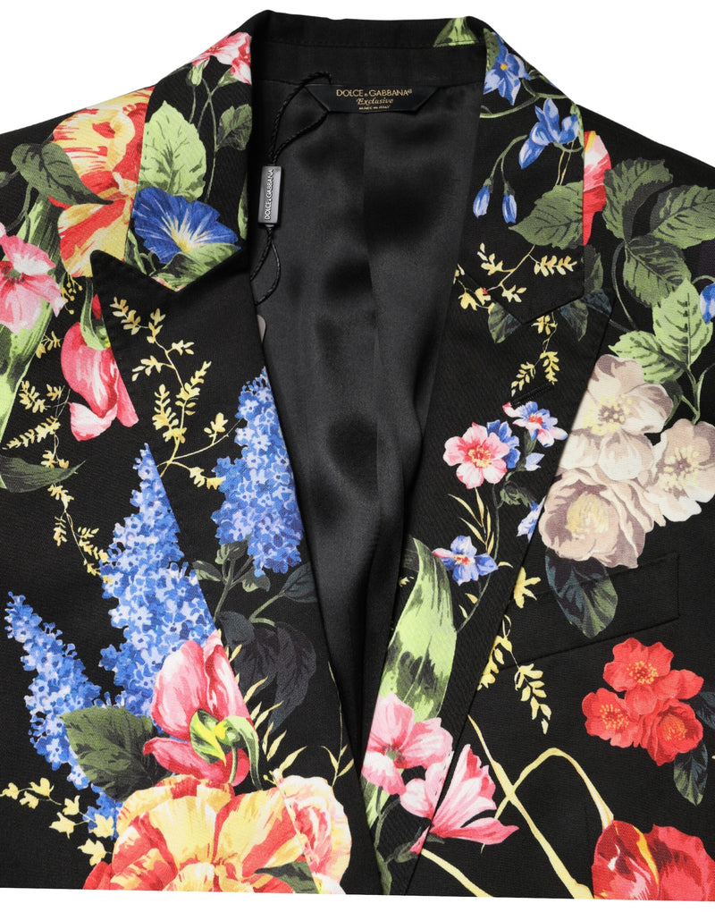 Dolce & Gabbana Black Floral Single Breasted MARTINI Suit
