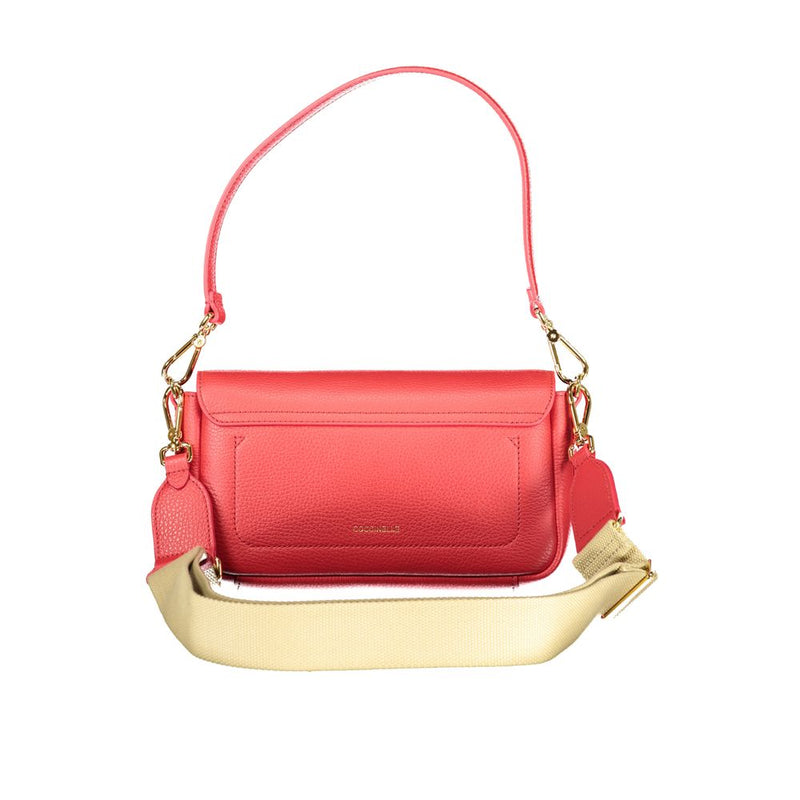 Coccinelle U4K C-Me Lock Bag - Sac à main en cuir rouge pour femmes