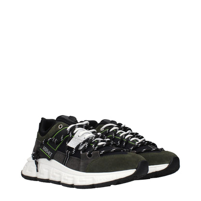 Versace Gray Leather Sneakers