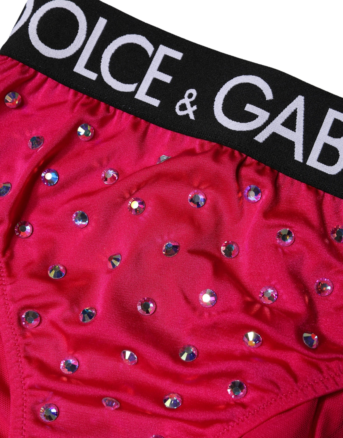 Dolce & Gabbana Pink Embellished High-Waist Briefs
