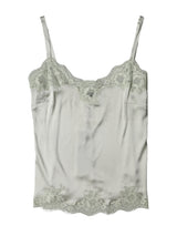 Dolce & Gabbana Light Green Floral Lace Lingerie Top