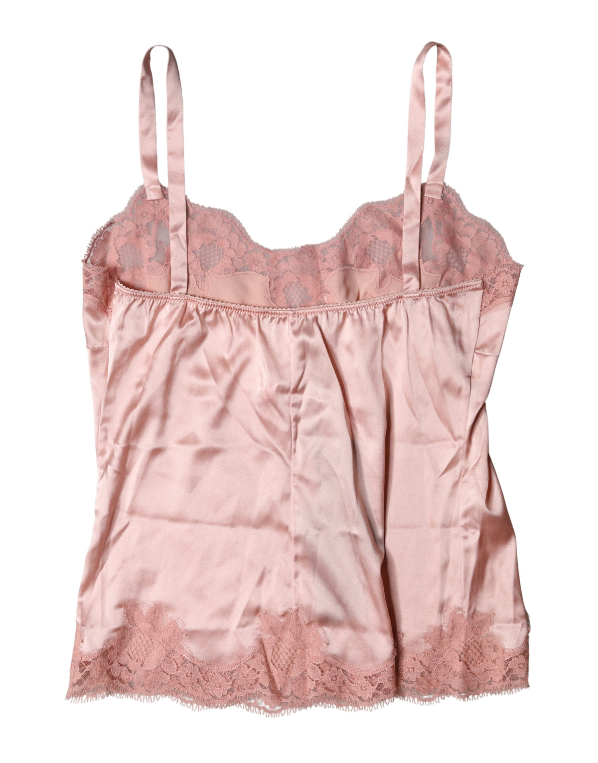Dolce & Gabbana Light Pink Floral Lace Lingerie Top