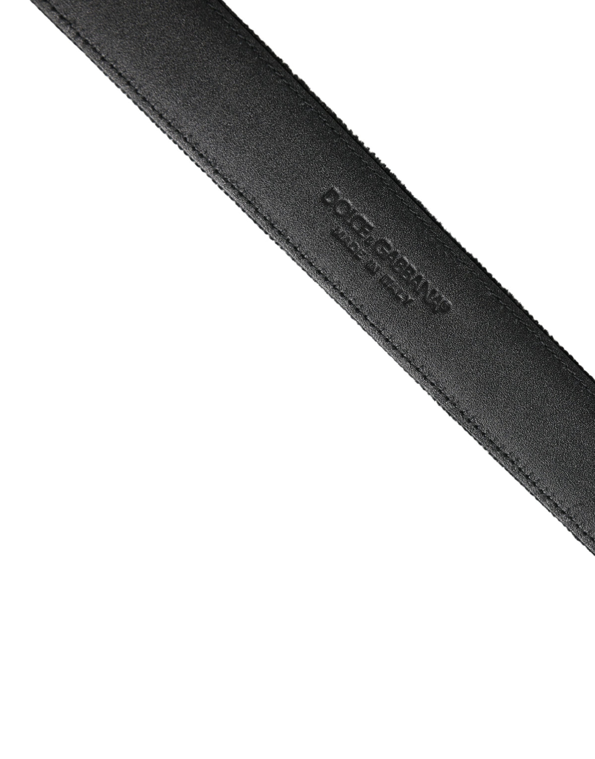 Ceinture homme Dolce &amp; Gabbana en daim noir avec boucle en métal argenté