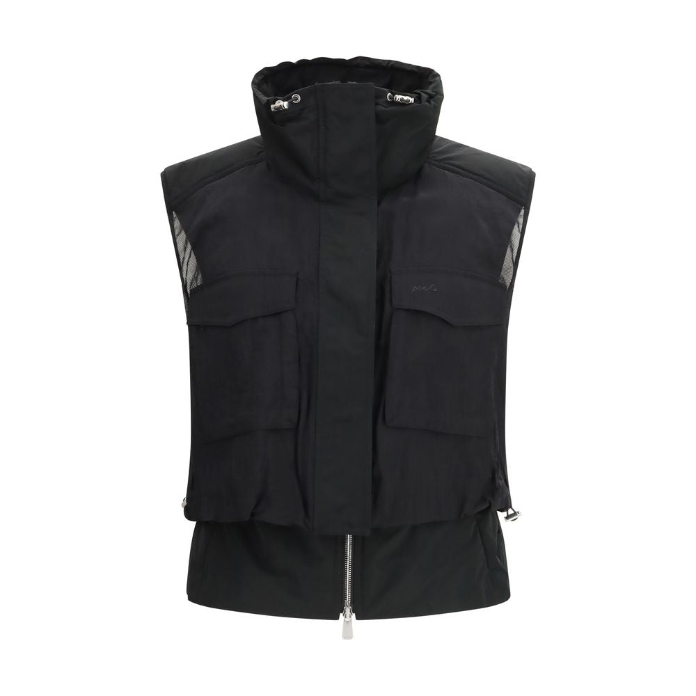 PINKO Geraldine Black Sleeveless Nylon Jacket