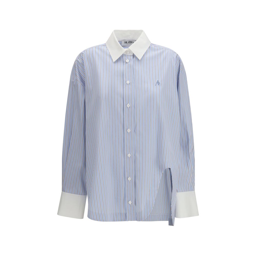 The Attico Blue Cotton Pattern Shirt - Oversized Elegance