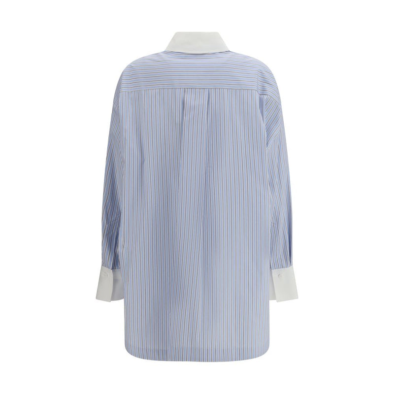 The Attico Blue Cotton Pattern Shirt - Oversized Elegance