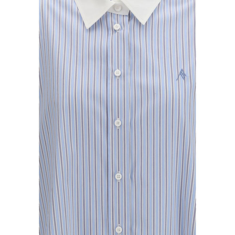 The Attico Blue Cotton Pattern Shirt - Oversized Elegance
