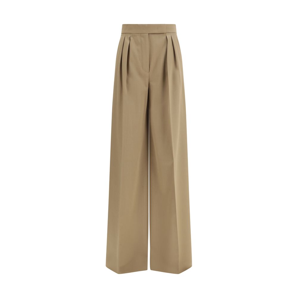 Max Mara Quorum Beige Fleece Wool Casual Pants for Women