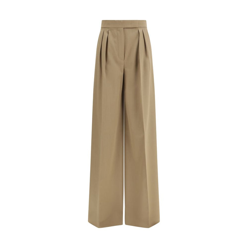 Max Mara Beige Fleece Wool Casual Pants for Women