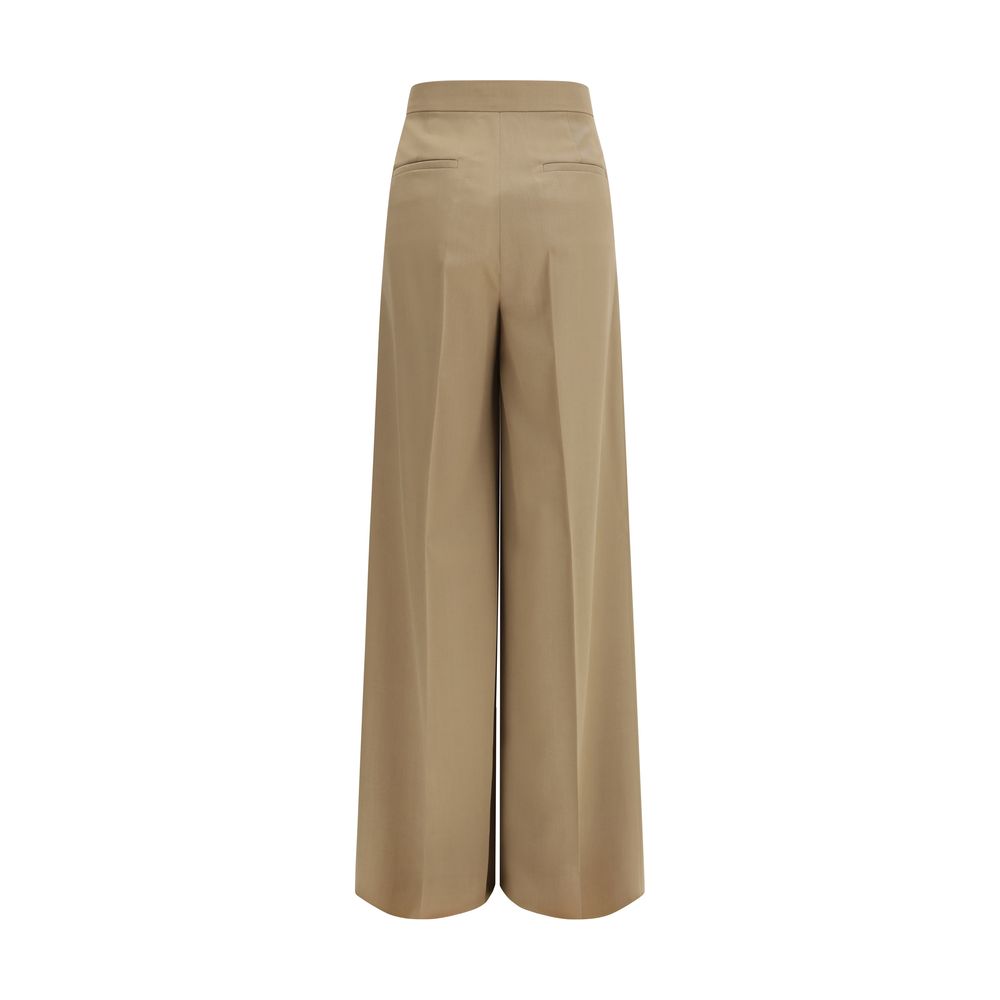 Max Mara Quorum Beige Fleece Wool Casual Pants for Women