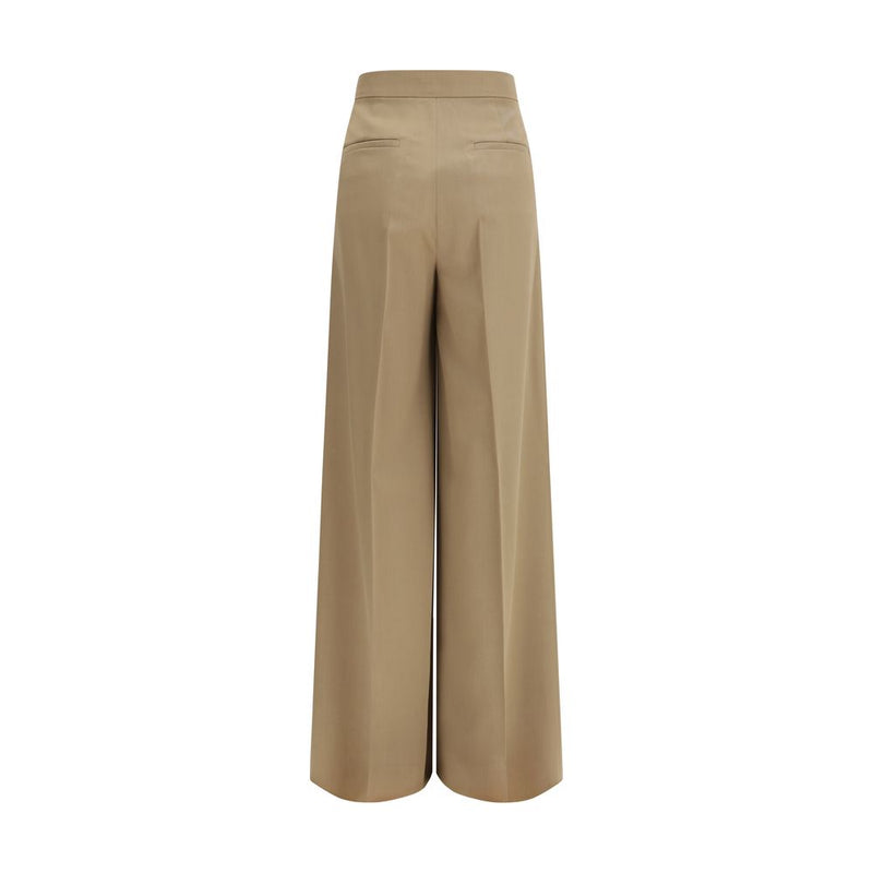 Max Mara Beige Fleece Wool Casual Pants for Women