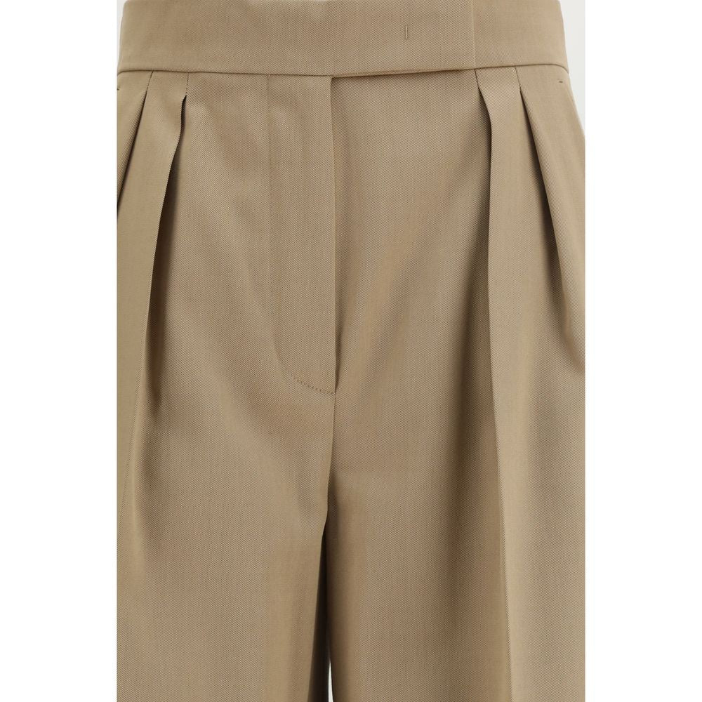 Max Mara Quorum Beige Fleece Wool Casual Pants for Women