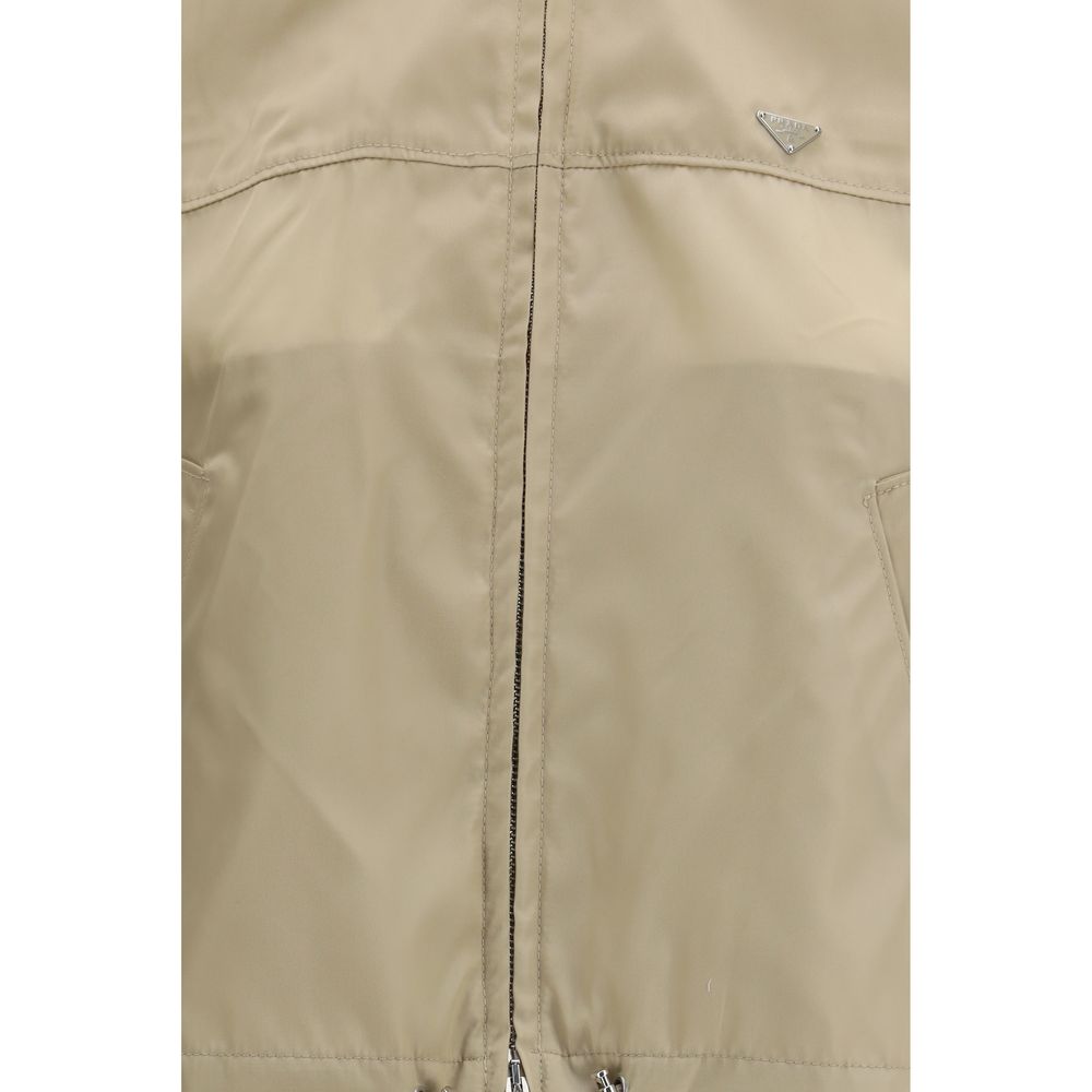 Prada Beige Recycled Polyamide Shell Jacket - Modern & Functional
