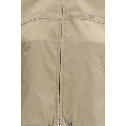 Prada Beige Recycled Polyamide Shell Jacket