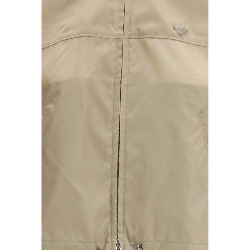 Prada Beige Recycled Polyamide Shell Jacket - Modern & Functional
