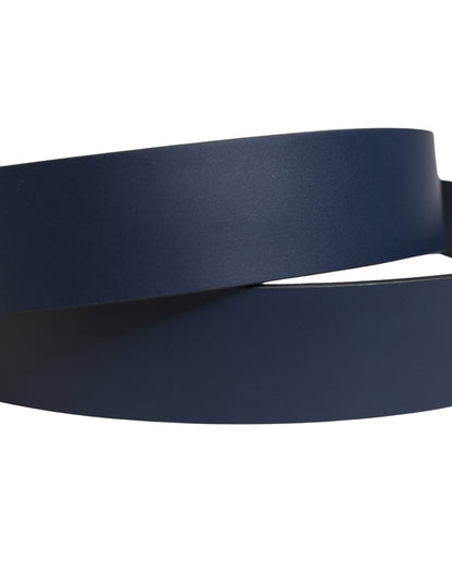 Dolce & Gabbana Blauw Lederen Logo Metalen Gesp Herenriem