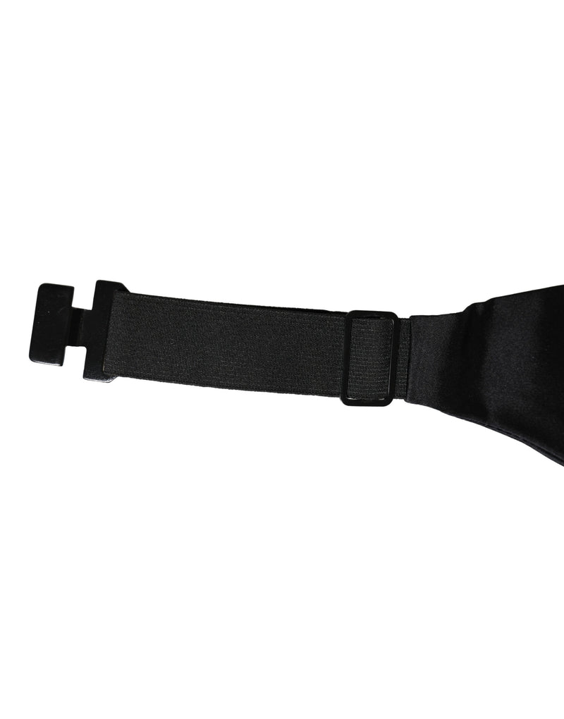 Dolce & Gabbana Black 100% Silk Wide Belt Waist Cummerbund