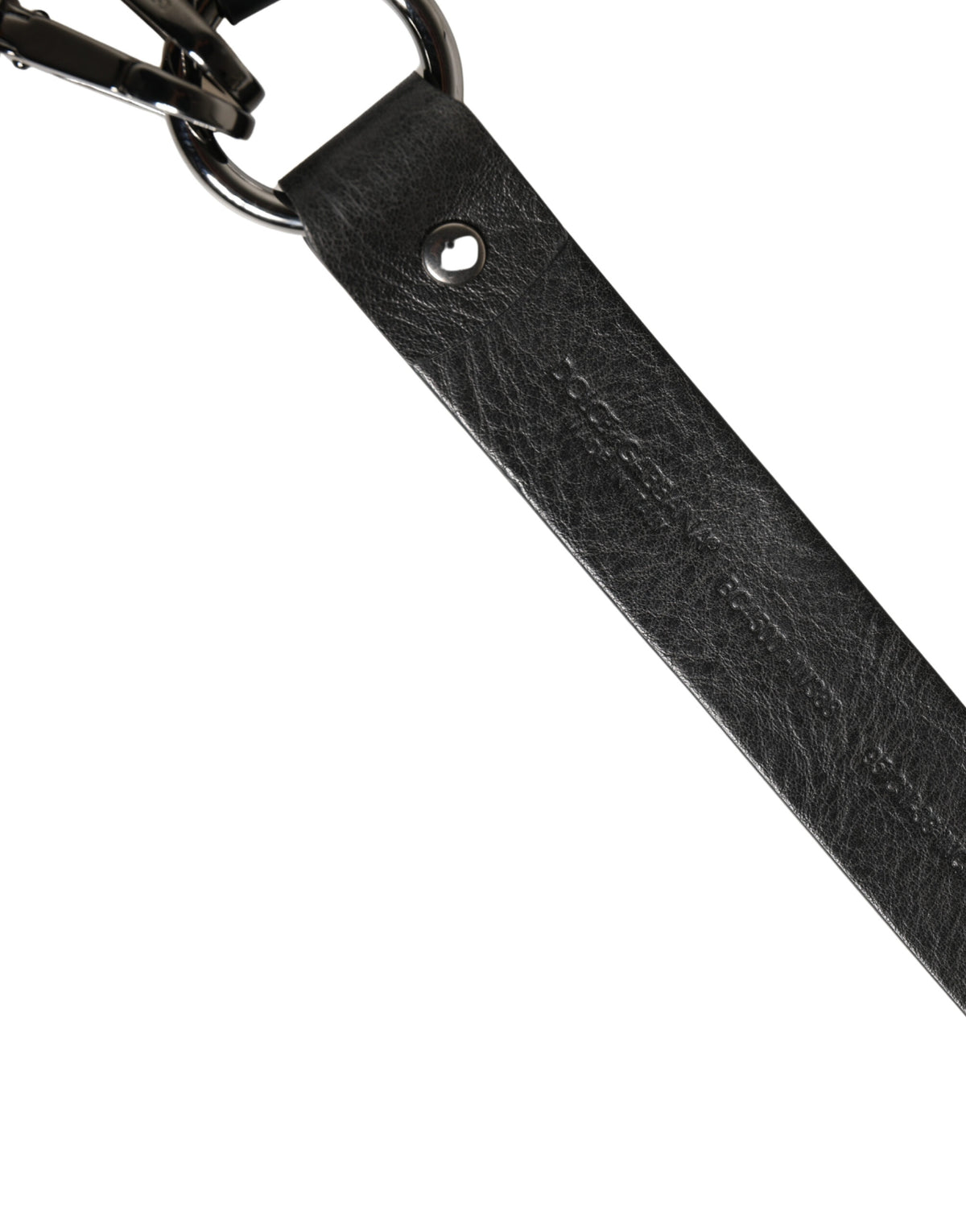 Ceinture homme Dolce &amp; Gabbana en cuir noir avec chaîne argentée