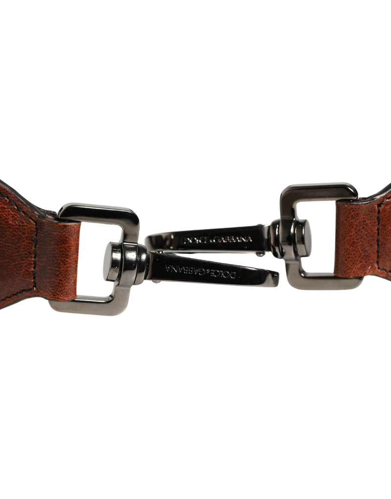 Bandoulière accessoire pour sac Dolce &amp; Gabbana en cuir velours marron à motif cheval