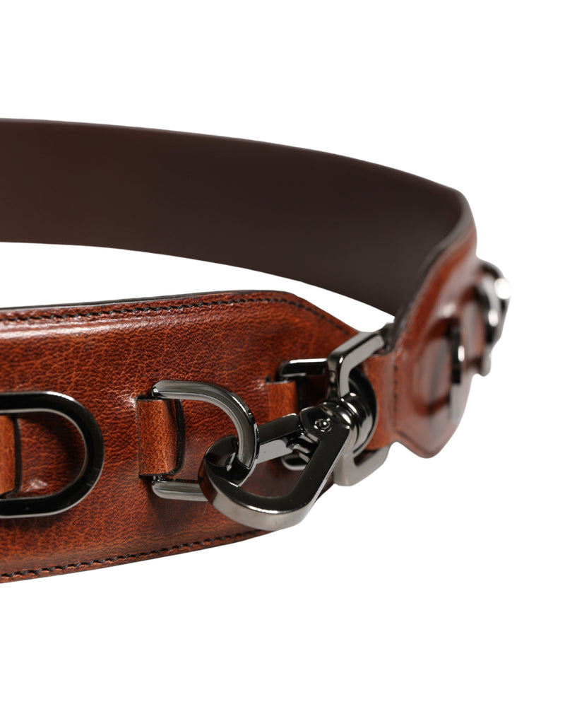 Bandoulière accessoire pour sac Dolce &amp; Gabbana en cuir velours marron à motif cheval