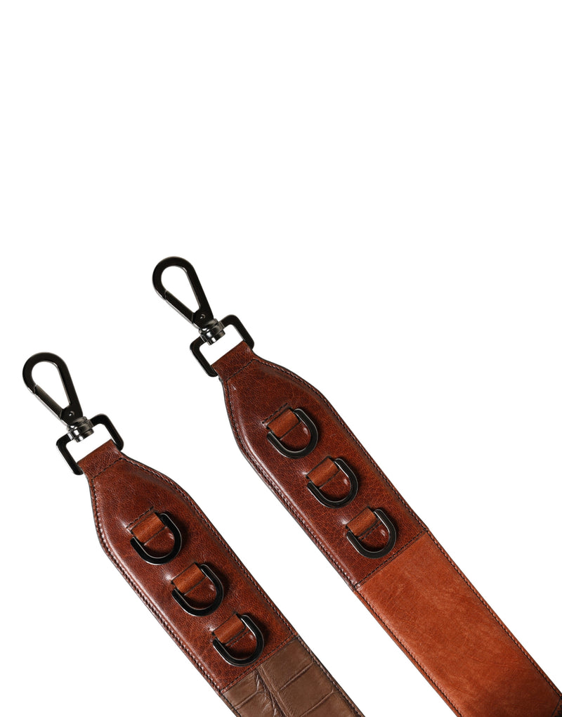 Bandoulière accessoire pour sac Dolce &amp; Gabbana en cuir velours marron à motif cheval