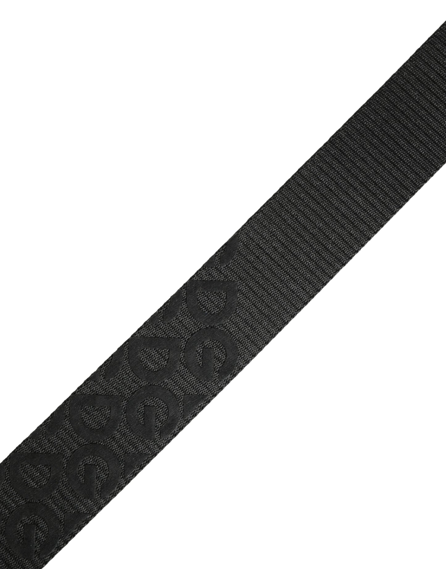 Ceinture Dolce &amp; Gabbana à monogramme noir et boucle en métal argenté