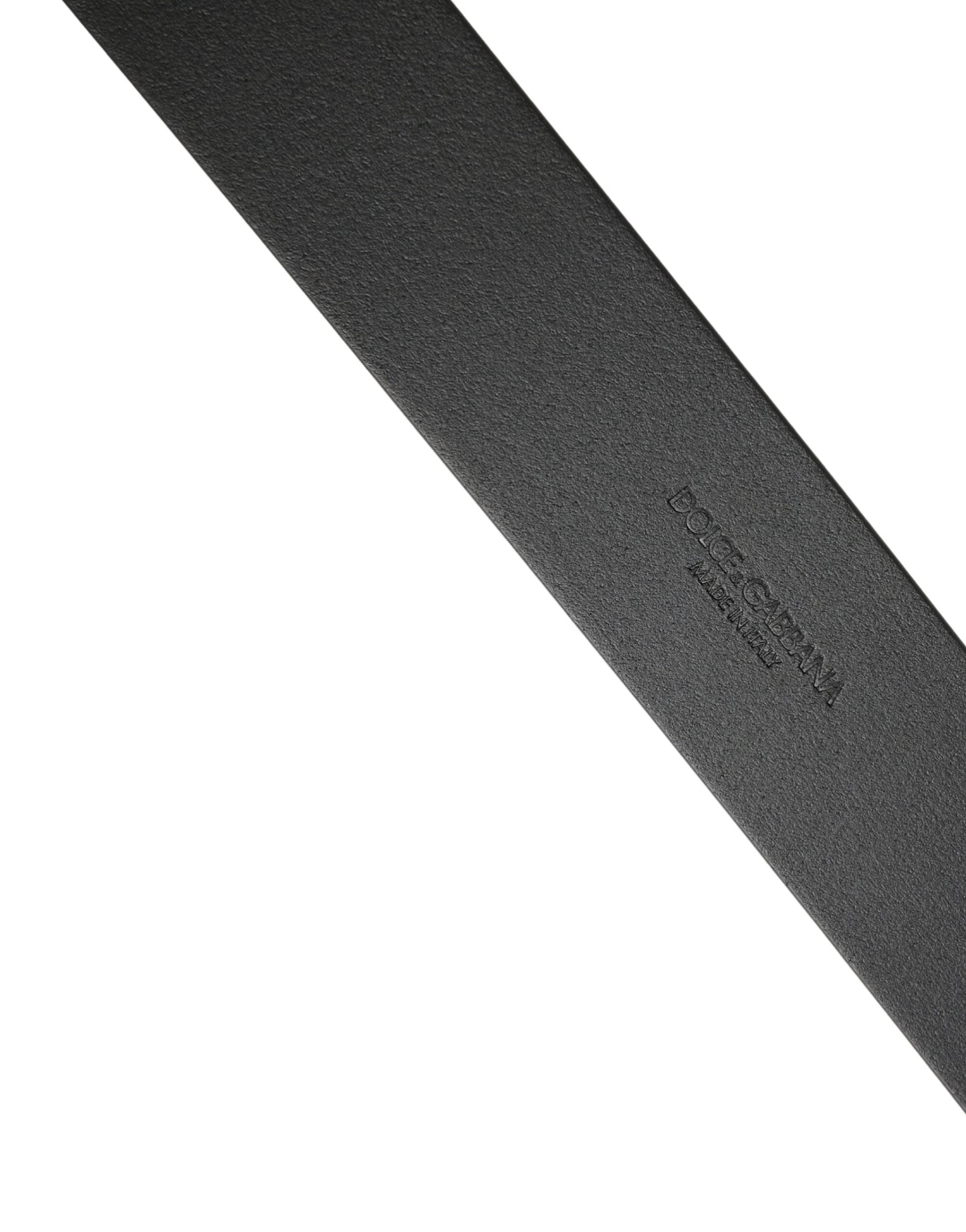 Dolce & Gabbana Black Calf Leather Silver Metal Buckle Belt