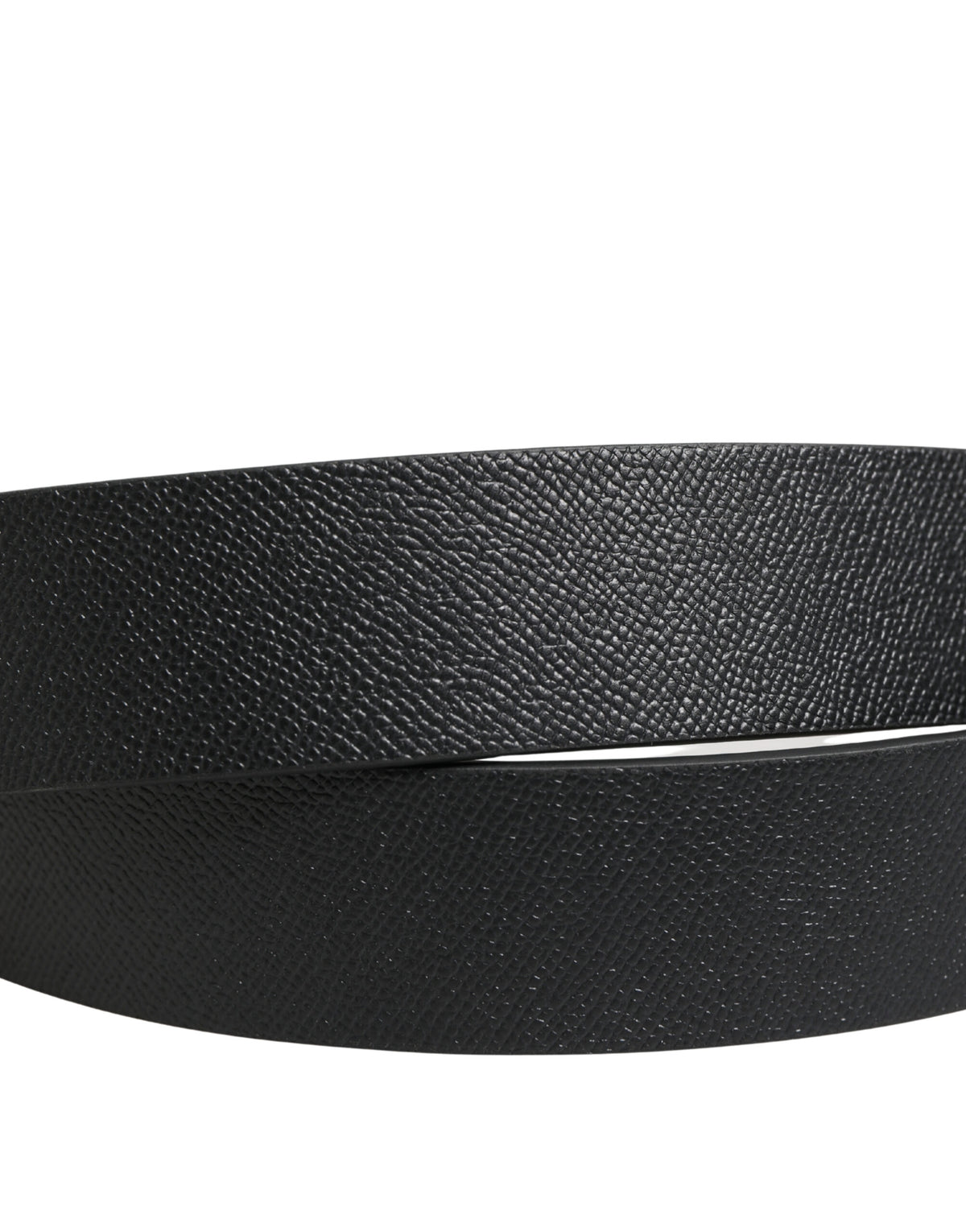 Ceinture Dolce &amp; Gabbana en cuir de veau noir avec boucle en métal argenté