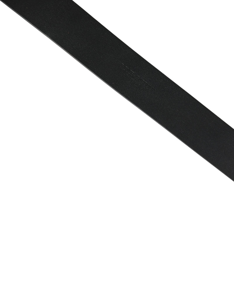 Ceinture Dolce &amp; Gabbana en cuir de veau noir avec boucle en métal doré