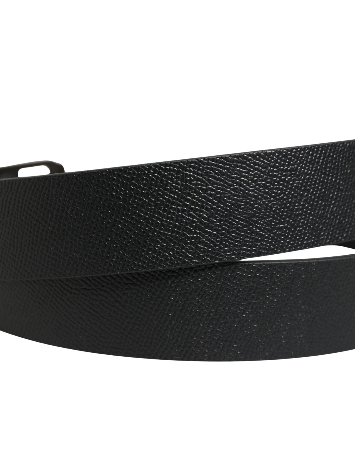 Ceinture Dolce &amp; Gabbana en cuir de veau noir avec boucle en métal doré