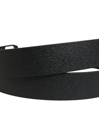 Ceinture Dolce &amp; Gabbana en cuir de veau noir avec boucle en métal doré