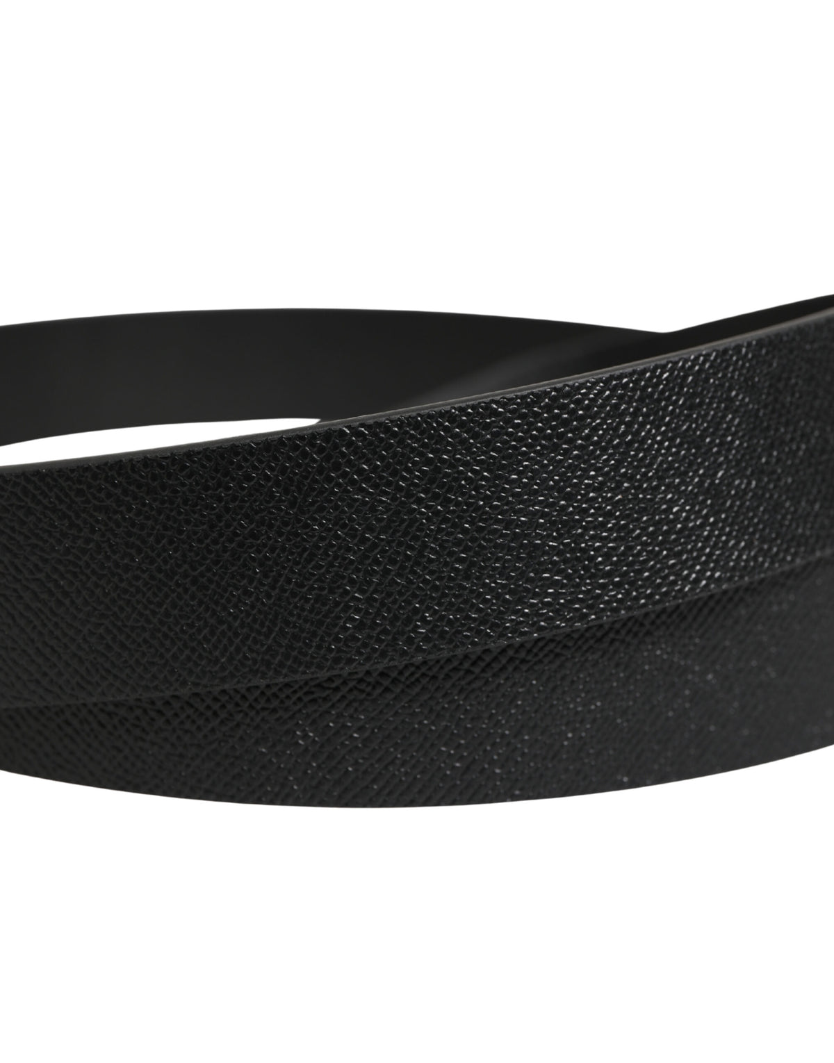 Ceinture Dolce &amp; Gabbana en cuir de veau noir avec boucle en métal argenté