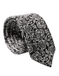 Dolce & Gabbana Black White Floral Fantasy Silk Adjustable Necktie Tie
