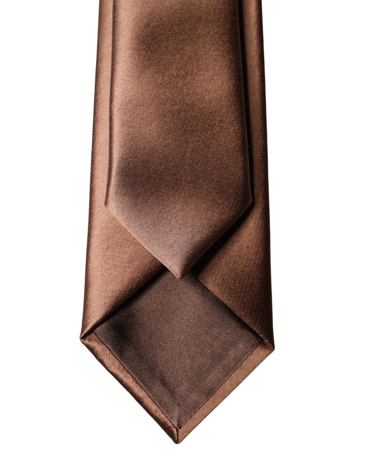 Cravate Dolce &amp; Gabbana marron en satin 100 % soie, large et ajustable, pour homme.