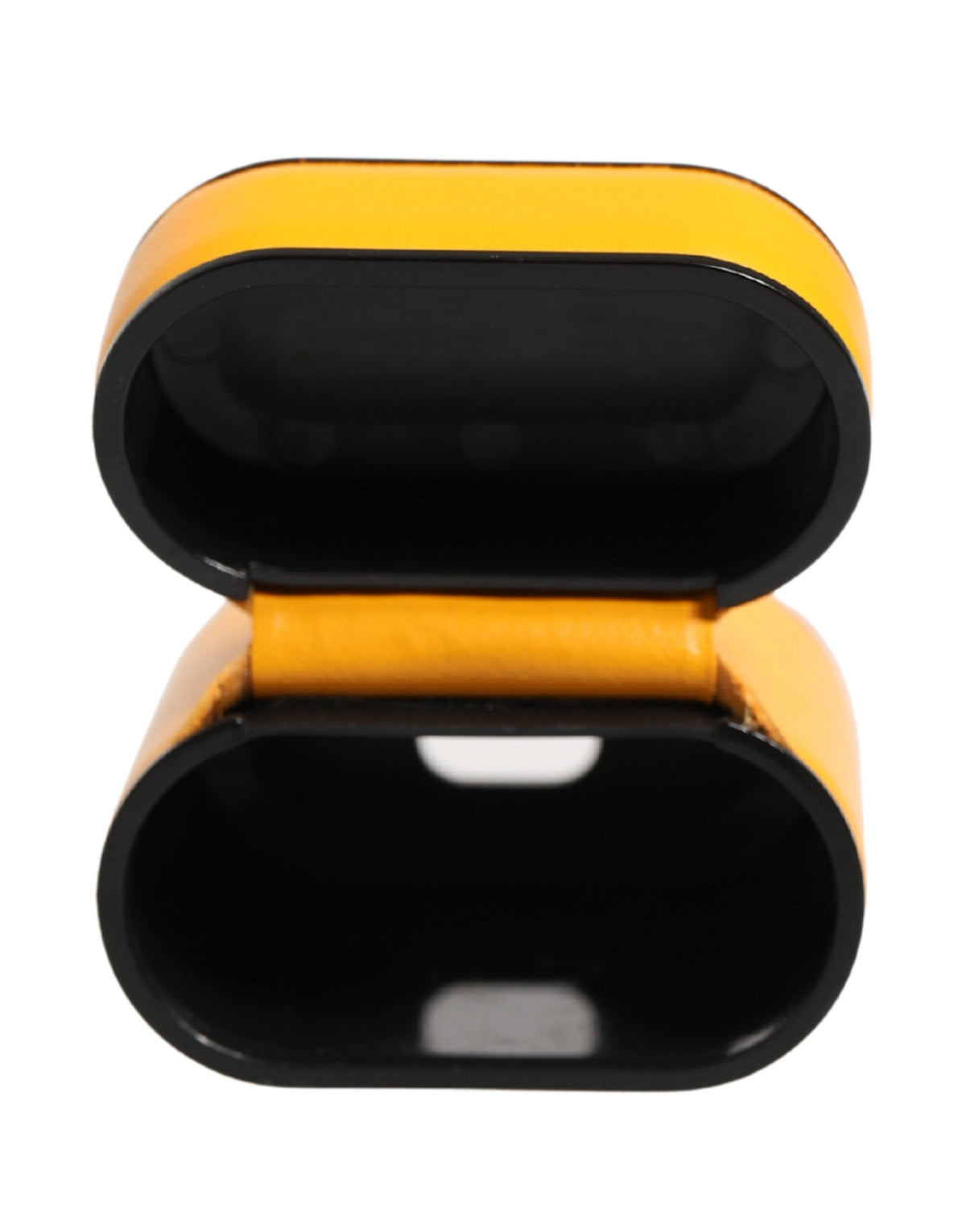 Dolce & Gabbana Yellow Calf Leather Logo Flip Holder for Airpods