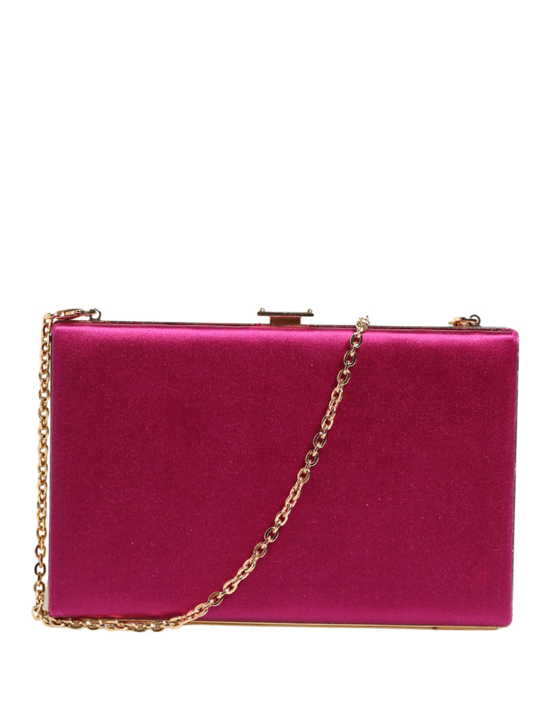Dolce & Gabbana Pink Cotton Clutch Evening Crossbody Bag