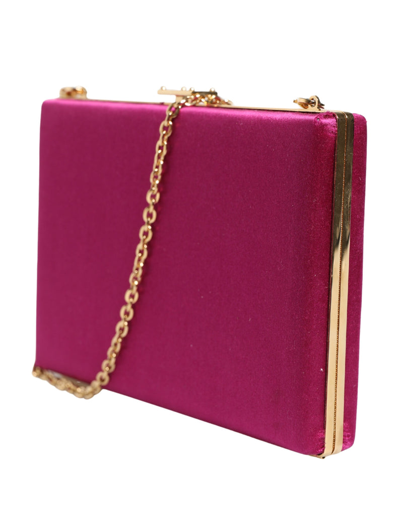 Dolce & Gabbana Pink Cotton Clutch Evening Crossbody Bag