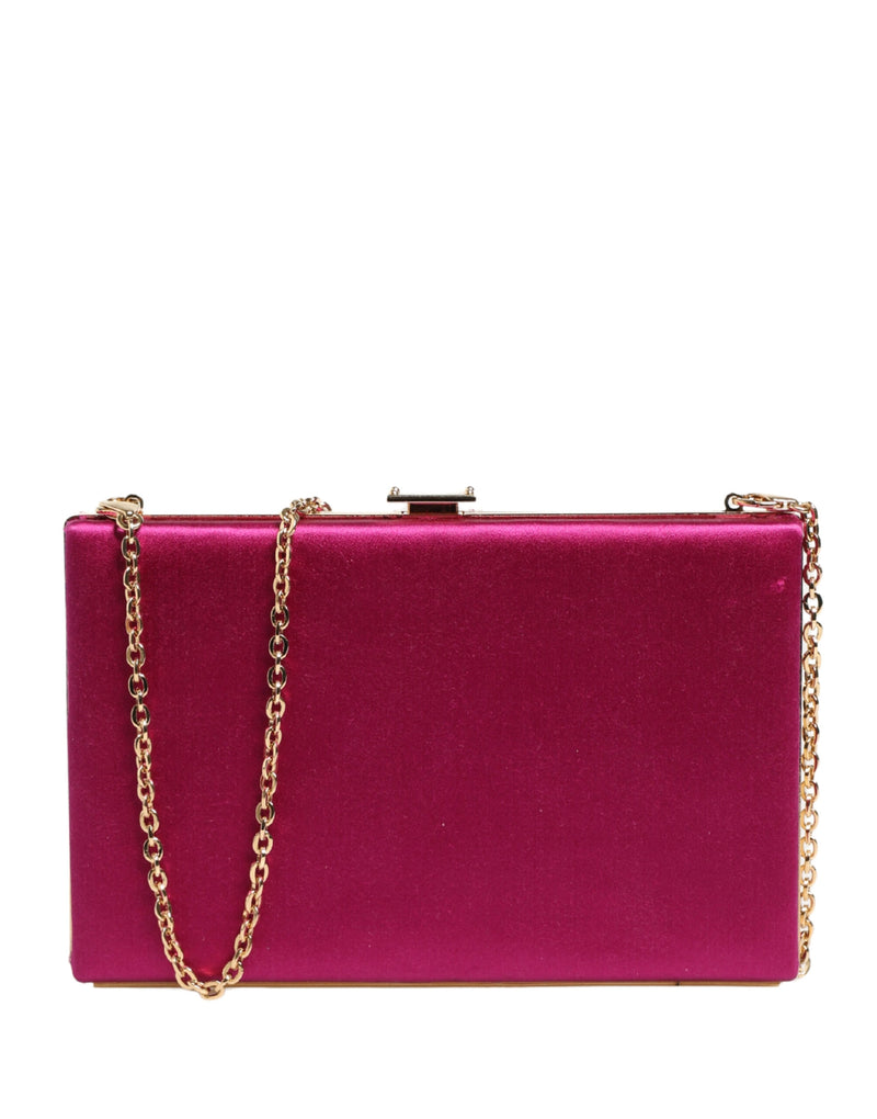 Dolce & Gabbana Pink Cotton Clutch Evening Crossbody Bag