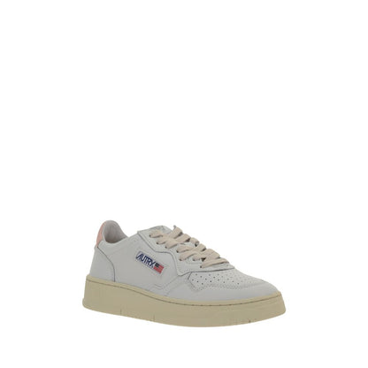 Autry White Calf Leather Bos Taurus Low Top Sneakers
