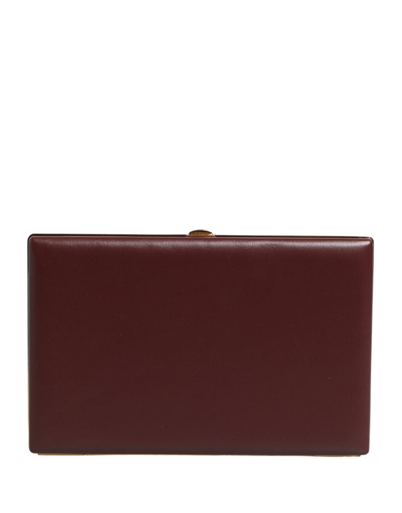 Dolce & Gabbana Brown Calfskin Leather Clutch Evening Purse